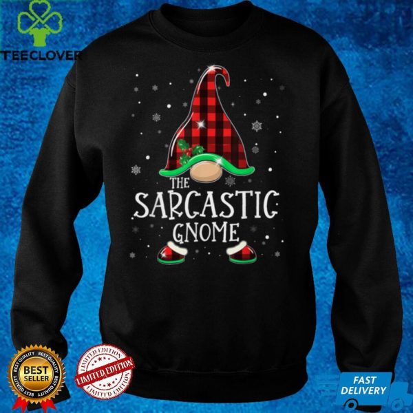 Sarcastic Gnome Buffalo Plaid Matching Christmas 2021 Pajama T Shirt