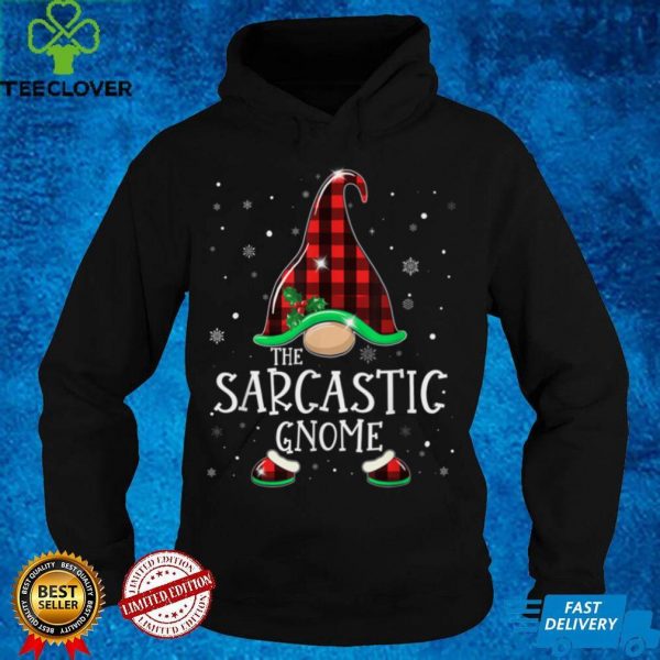 Sarcastic Gnome Buffalo Plaid Matching Christmas 2021 Pajama T Shirt