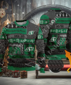 Saskatchewan Roughriders since 1910 Custom name CFL Green Ugly Sweater