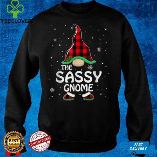 Sassy Gnome Buffalo Plaid Matching Family Christmas Pajama T Shirt 4