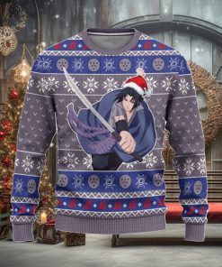 Sasuke Rinnegan Ugly Christmas Sweater, Naruto Anime Xmas Gift, Custom Ugly Christmas Sweater