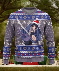 Sasuke Rinnegan Ugly Christmas Sweater, Naruto Anime Xmas Gift, Custom Ugly Christmas Sweater