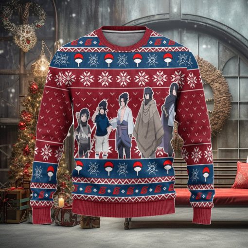 Sasuke Ugly Christmas Sweater, Gaiden Naruto Anime Xmas Gift, Custom Ugly Christmas Sweater