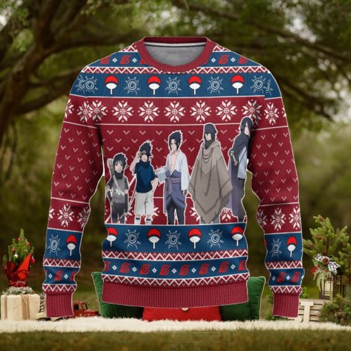 Sasuke Ugly Christmas Sweater, Gaiden Naruto Anime Xmas Gift, Custom Ugly Christmas Sweater