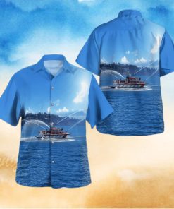 Sausalito California Sausalito Southern Marin Fire department Fireboat Liberty Button Up Hawaiian Shirt Beach Gift
