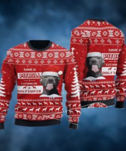 Save A Pit Bull Euthanize A Dog Fighter Christmas Knitwear Ndd Best Xmas Gift