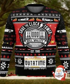 Save The Clock Tower Back To The Future 3D Ugly Christmas Sweater Christmas Gift For Men And Women