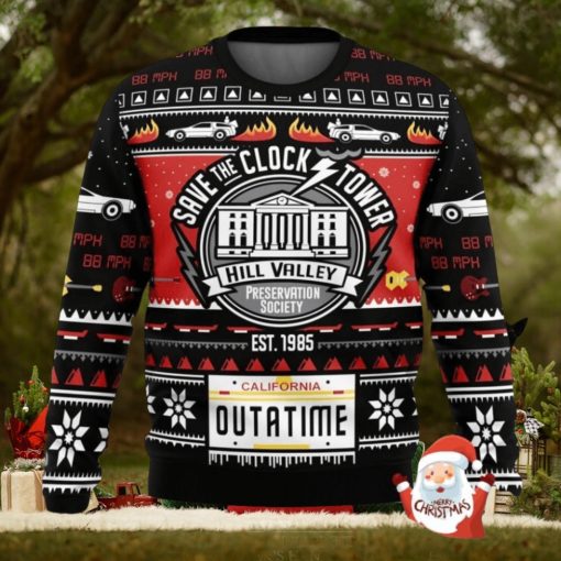 Save The Clock Tower Back To The Future 3D Ugly Christmas Sweater Christmas Gift For Men And Women