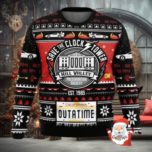 Save The Clock Tower Back To The Future 3D Ugly Christmas Sweater Christmas Gift For Men And Women