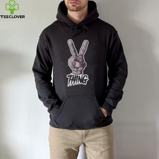 Say Hi Thing From Wednesday V Sign hoodie, sweater, longsleeve, shirt v-neck, t-shirt