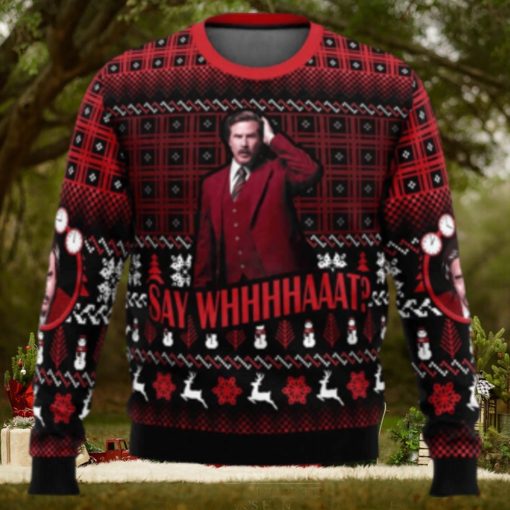 Say Whhhhaaat Anchorman Ugly Christmas Sweater