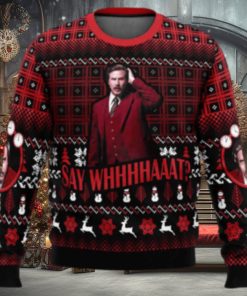 Say Whhhhaaat Anchorman Ugly Christmas Sweater