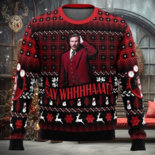 Say Whhhhaaat Anchorman Ugly Christmas Sweater