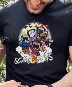 Scare pugs dog horror characters Halloween t hoodie, sweater, longsleeve, shirt v-neck, t-shirt