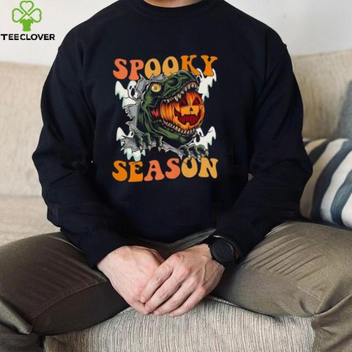 Scary Dinosaur Pumpkin Spooky Season Happy Halloween Shirt