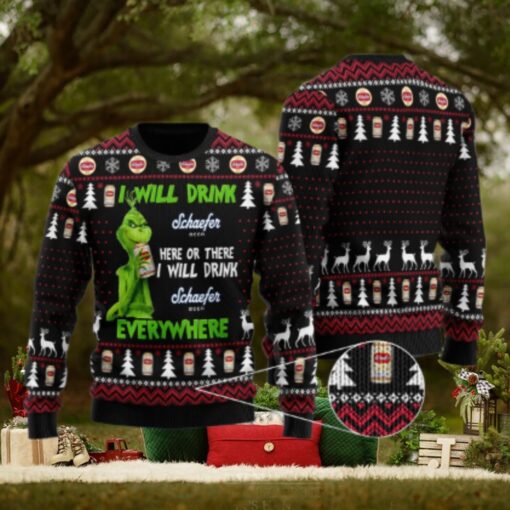 Schaefer Grinch Will Drink Everywhere Ugly Sweater