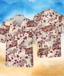 Schlitz Beer Flower Pattern Hawaiian Shirt