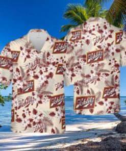 Schlitz Beer Flower Pattern Hawaiian Shirt