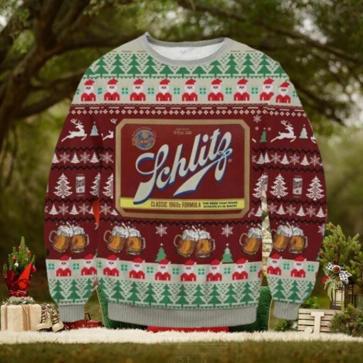 Schlitz Classic 1960S Formula Santa Claus Ugly Christmas Sweater Impressive Gift For Men And Women