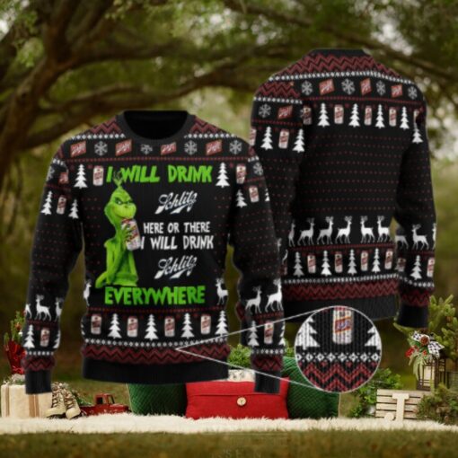 Schlitz Grinch Will Drink Everywhere Ugly Sweater