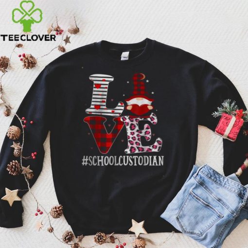 School Custodian Love Women Leopard Appreciation Valentine Shirt
