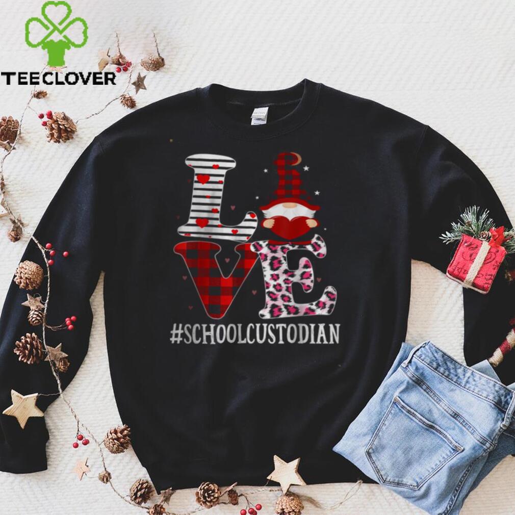 School Custodian Love Women Leopard Appreciation Valentine Shirt School Custodian Love Women Leopard Appreciation Valentine Shirt