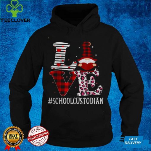 School Custodian Love Women Leopard Appreciation Valentine Shirt