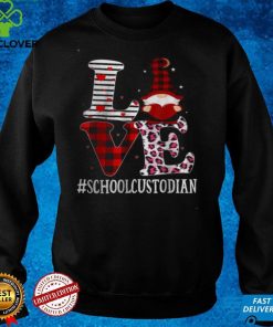 School Custodian Love Women Leopard Appreciation Valentine Shirt
