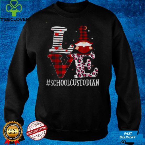 School Custodian Love Women Leopard Appreciation Valentine Shirt