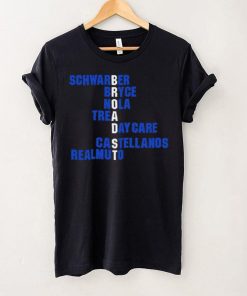 Schwarber Bryce Nola Trea Day Care Castellanos Realmuto Broad St names 2024 shirt