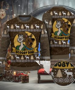 Scooby Doo And Shaggy Brown Reindeer Pattern Holiday Sweater