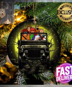 Scooby Doo Funny Drive Jeep Moonlight Custom Name Christmas Decorations Ornament