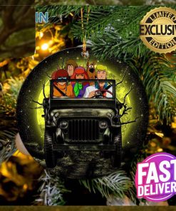 Scooby Doo Funny Drive Jeep Moonlight Custom Name Christmas Decorations Ornament