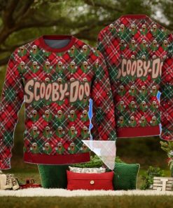 Scooby Doo Logo Caro Red And Green Pattern Ugly Sweater