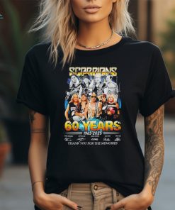 Scorpions 60 Years 1965 2025 thank you for the memories signature hoodie, sweater, longsleeve, shirt v-neck, t-shirt