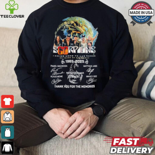 Scorpions Coming Home To Las Vegas 60 Years Of 1965 2025 Thank You For The Memories Signatures Shirt