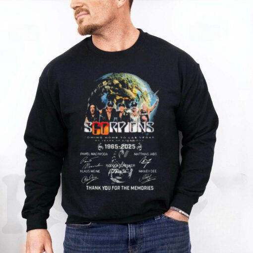 Scorpions Coming Home To Las Vegas 60 Years Of 1965 2025 Thank You For The Memories Signatures hoodie, sweater, longsleeve, shirt v-neck, t-shirt