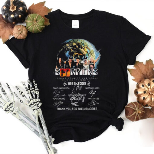 Scorpions Coming Home To Las Vegas 60 Years Of 1965 2025 Thank You For The Memories Signatures hoodie, sweater, longsleeve, shirt v-neck, t-shirt