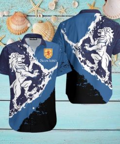 Scottish Lion Blue Aloha Hawaiian Shirts For Men And Women