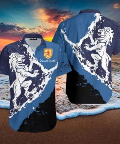 Scottish Lion Blue Aloha Hawaiian Shirts For Men And Women