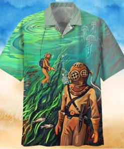 Scuba Diving Blue Nice Design Unisex Hawaiian Shirt