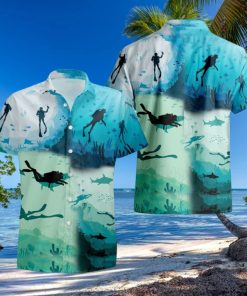 Scuba Diving Hawaii Shirt, Scuba Diver Gift, Underwater Sports Hawaii Shirt, Aloha Beach Vibe Hawaii Shirt, Scuba Diving Evolution Shirt