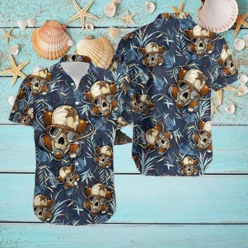 Scuba Diving Skull Aloha Hawaiian Shirt Style Gift For Men Women