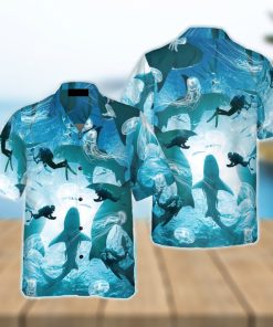 Scuba Diving With Sharks Hawaiian Shirt Idea Summer Gift For Men And Women