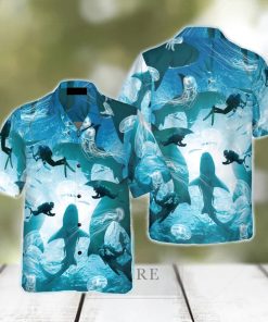 Scuba Diving With Sharks Hawaiian Shirt Idea Summer Gift For Men And Women