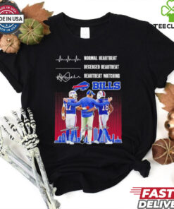 Sean McDermott Josh Allen and Amari Cooper Normal Heartbeat Deceased Heartbeat Heartbeat Watching Buffalo Bills Signatures shirt