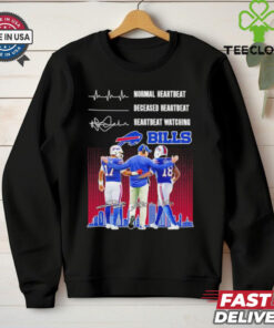 Sean McDermott Josh Allen and Amari Cooper Normal Heartbeat Deceased Heartbeat Heartbeat Watching Buffalo Bills Signatures shirt