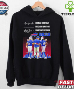 Sean McDermott Josh Allen and Amari Cooper Normal Heartbeat Deceased Heartbeat Heartbeat Watching Buffalo Bills Signatures shirt