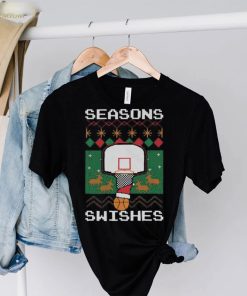 Seasons Swishes Bastketball Ugly Christmas T Shirt