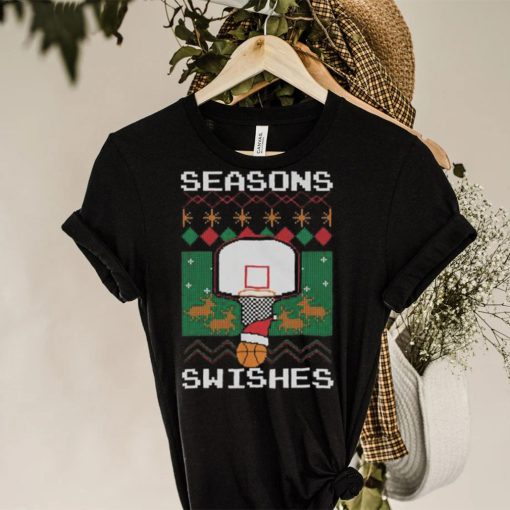 Seasons Swishes Bastketball Ugly Christmas T Shirt